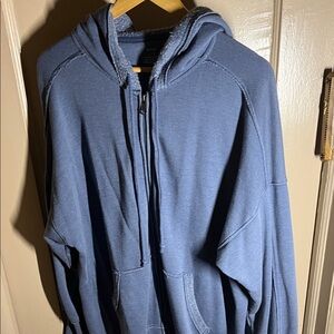 Aerie Slate Blue Zip-Up Sweater
